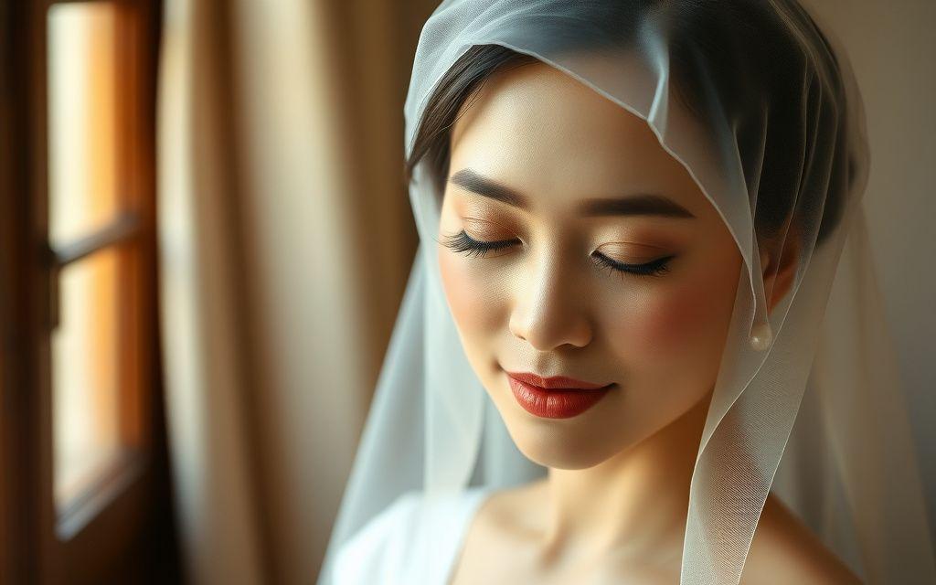 Bridal lash and brow styling result on wedding day